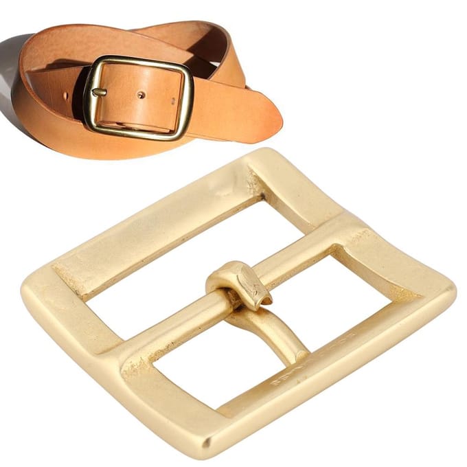 Messing Riemgesp Enkele Pin Eindbalk Hak Goud Leer Ambacht Tas Hardware Accessoires 40x56mm beige