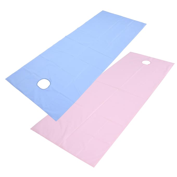 Schoonheidssalon laken waterdicht oliebestendig massagebedovertrek met gezichtsademgat(Roze Blauw ) white