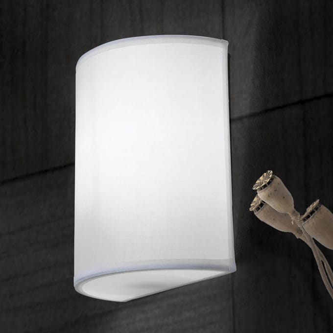ORION Wandlamp UFO met linnen kap in wit