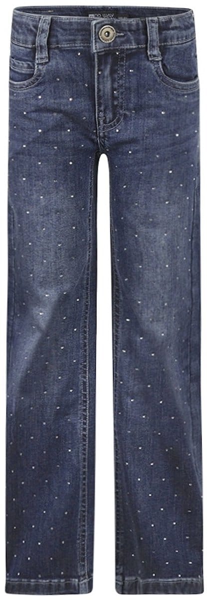 No Way Monday Meisjes Wide Leg Fit Jeans - Blue jeans