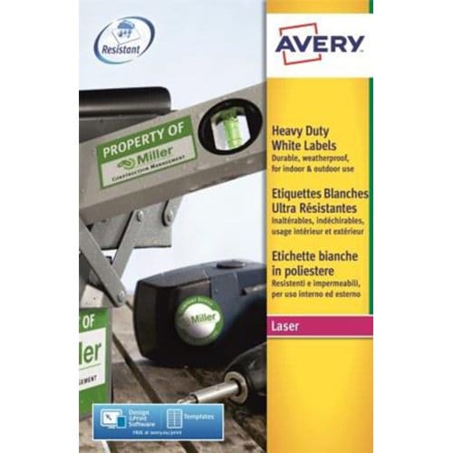 Etiket avery l7060-20 63.5x38.1mm polyester wit 420 etiketten