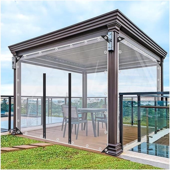 Home & Marker - Pergola Zeil - Pergola Doek - Terrasoverkapping - Tuinscherm - Transparant Zeil - 2x3 Meter - COVERKA