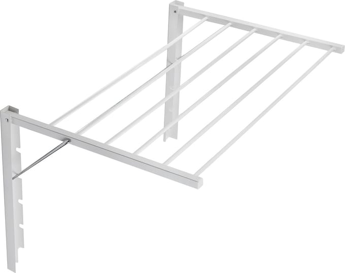 Droogrek - Opklapbare badkamerdroger aan de muur gemonteerd - 100 cm wit