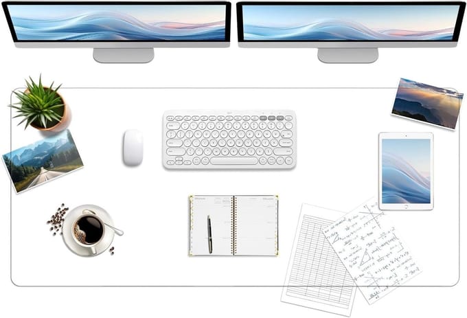 Transparante Bureau Onderlegger 43x120 cm - Bescherming voor Bureau, Antislip, Elegant Design