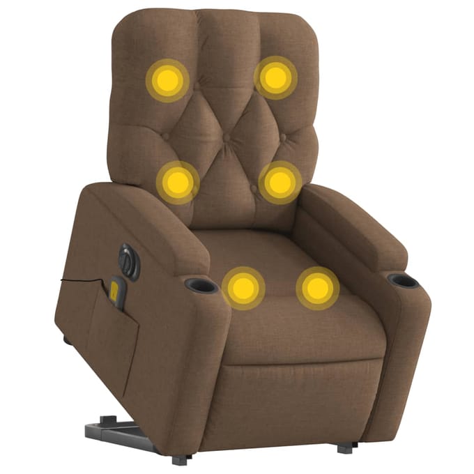 vidaXL - Sta-op-massagestoel - elektrisch - verstelbaar - stof - bruin
