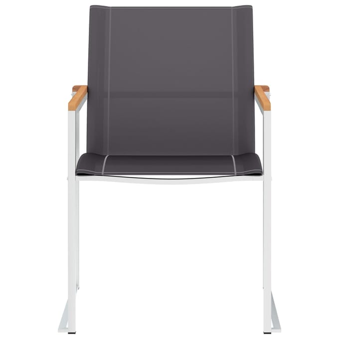 vidaXL - Tuinstoelen - 4 - st - textileen - en - roestvrij - staal - grijs