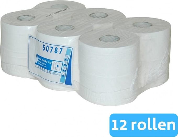 Euro Products | Mini Jumbo toiletpapier | Cellulose 2-laags | 12 x 150 meter