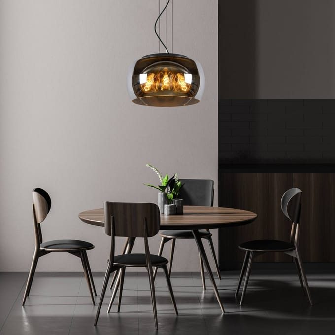 Lucide OLIVIA - Hanglamp - Ø 40 cm - 3xE27 - Fumé