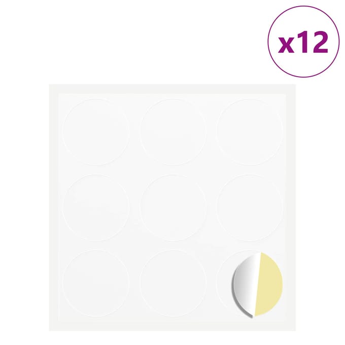 vidaXL - Sticker - 12 - st - Wit - Ø - 20 - x - 0,5 - mm - Papier