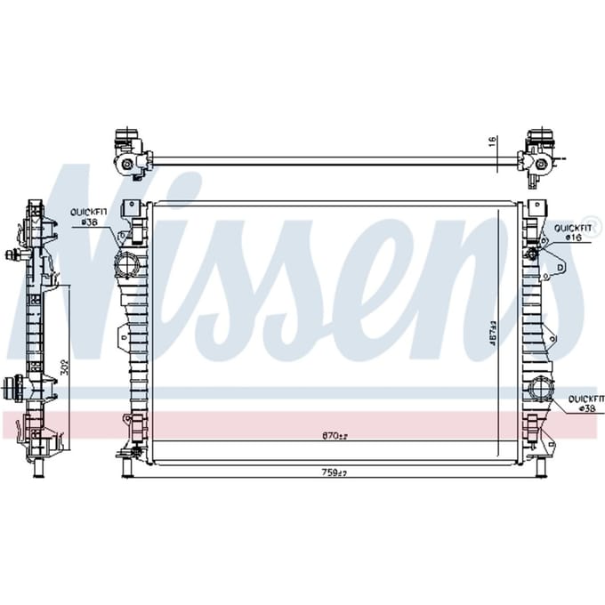 Radiator, motorkoeling NISSENS 606681