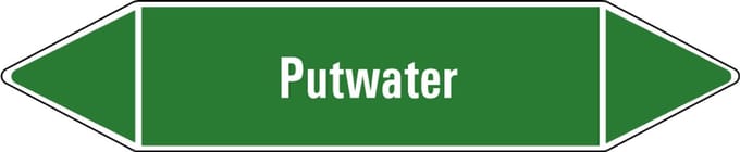 Putwater leidingmarkering op vel 252 x 52 mm - 3 per vel