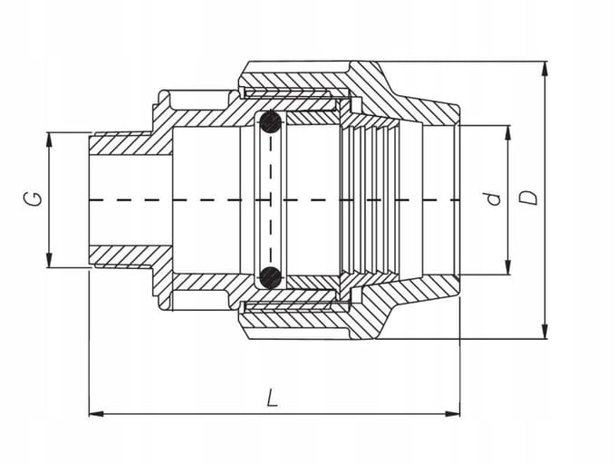 Tyleen koppeling | Verloop koppeling | 40 mm x 1½" | Knel x buitendraad