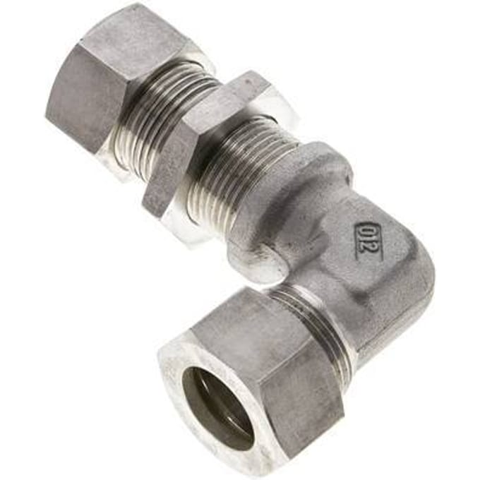 22L RVS L-Vorm Knelfitting Schotdoorvoer 160bar ISO 8434-1
