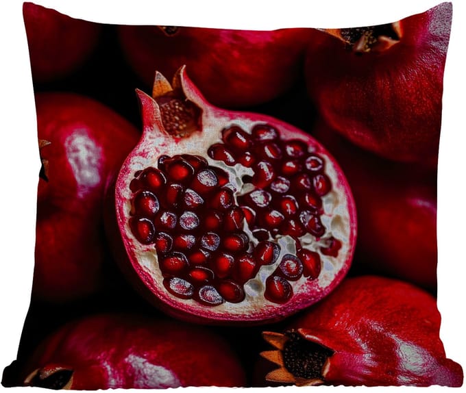 Buitenkussen Weerbestendig - Granaatappel - Rood - Fruit - 50x50 cm