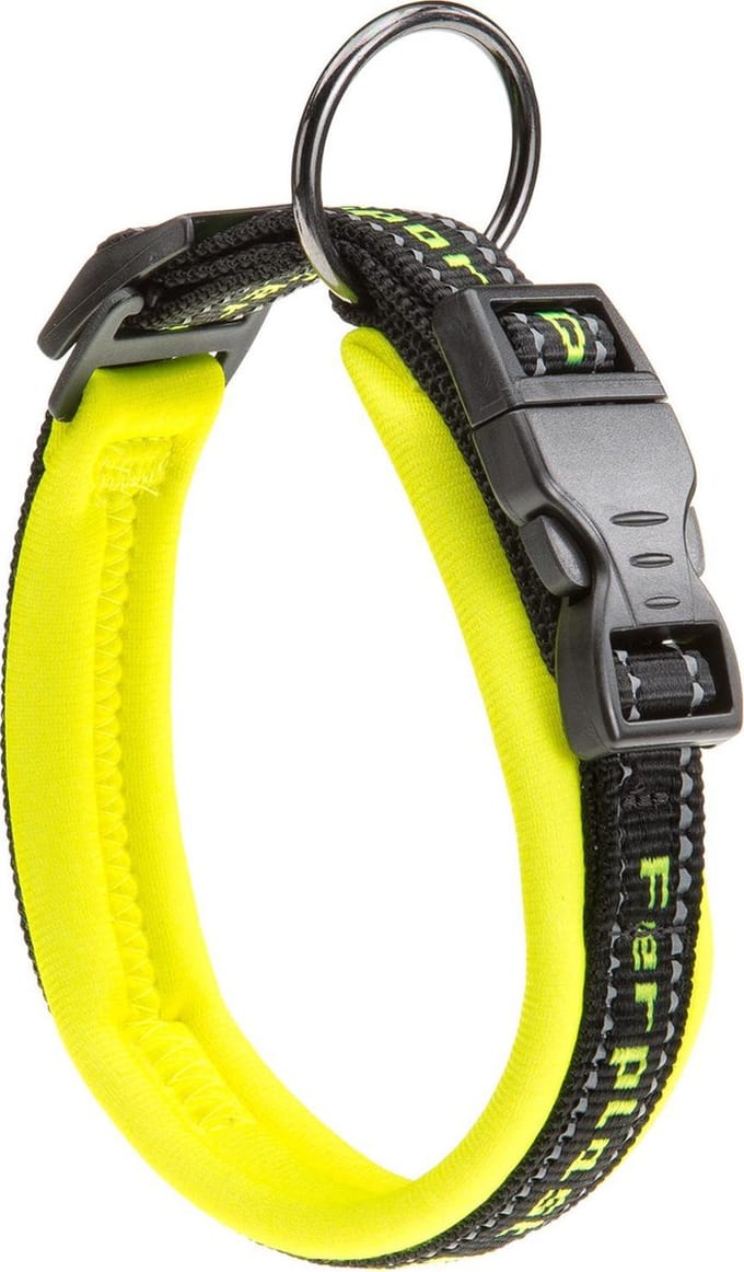 Ferplast Halsband Honden Sport Nylon 55 Cm Geel/zwart
