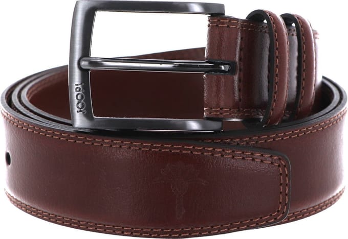 JOOP! Leren Riem Double Quilted Coll. Belt 3,5 CM W85 Cognac Bruine