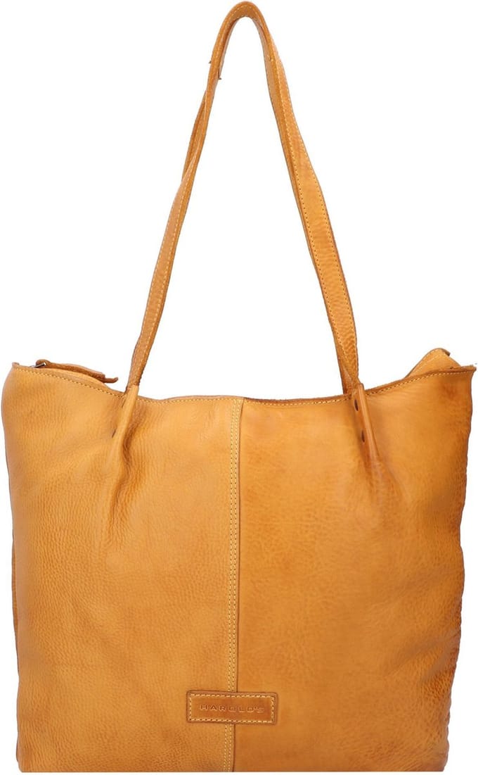 HAROLD'S Leren Schoudertas Submarine Shopper Yellow Mosterdgeel