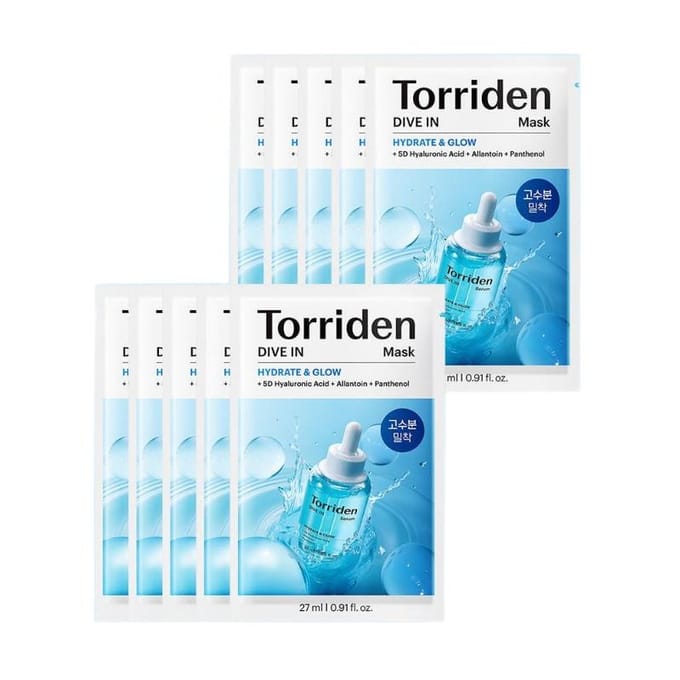 Nieuwe Dive-In Laag Moleculair Hyaluronzuur Masker Vellen Set (10 vellen)