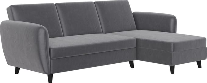Perry-Slaapbank - 3-zits - Grijs Velours