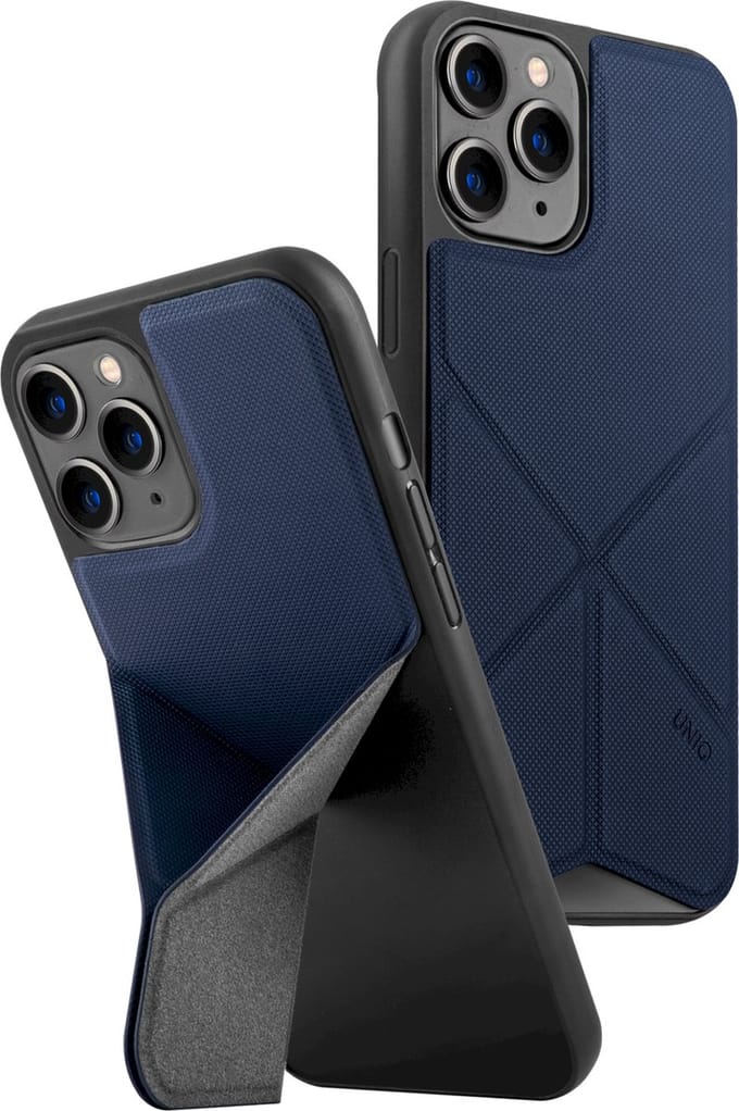 UNIQ Transforma - Etui - iPhone 12 Pro Max - Niebieski - Transformeerbare Functie