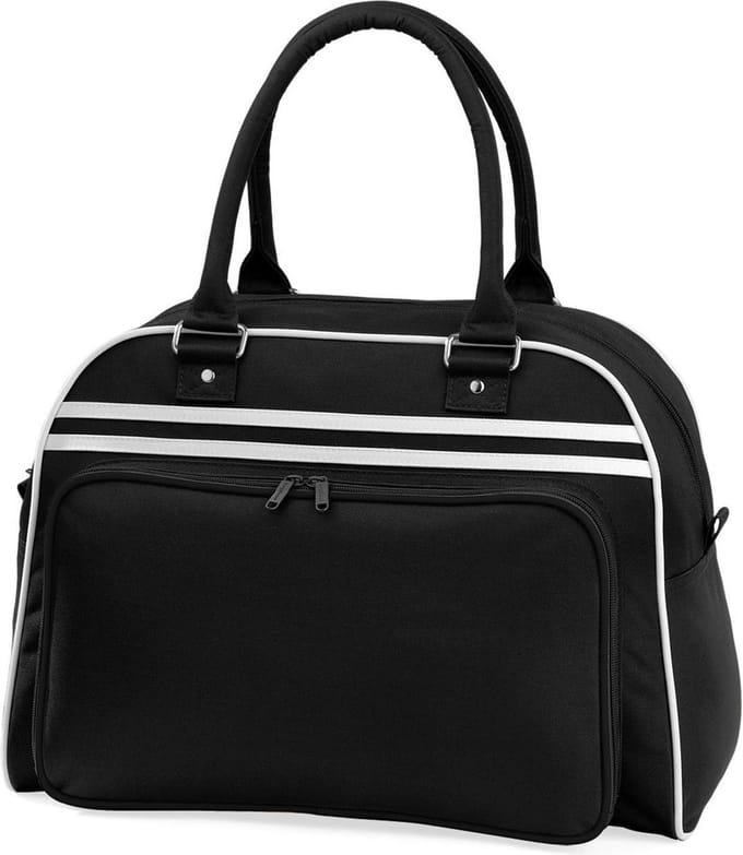 BagBase Retro Bowling Bag BG75 - Black/White - 44 x 31 x 25 cm