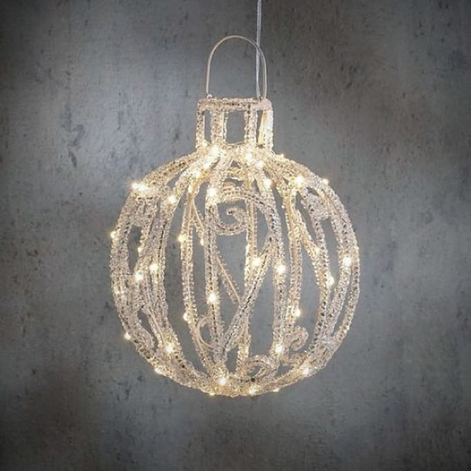 Luca Lighting Kerstverlichting Chandelier - 25x25x27 cm - Acryl - Warm Wit,Zilver