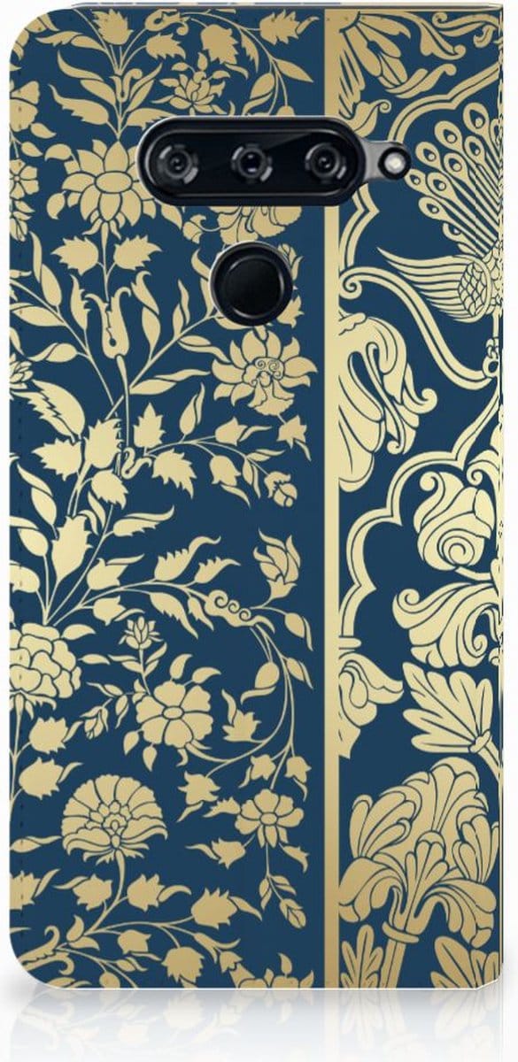 LG V40 Thinq Smart Cover Beige Flowers