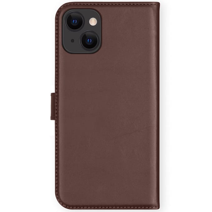 Selencia Hoesje - Geschikt voor Apple iPhone 13 Mini - Echt Lederen Bookcase - Bruin