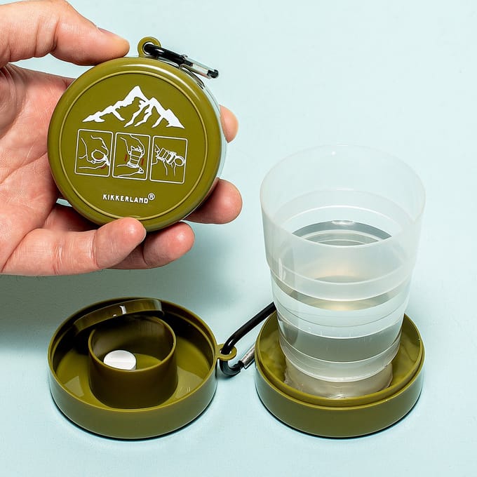 Kikkerland - Collapsible Tumbler w Pill Compart (CU340)