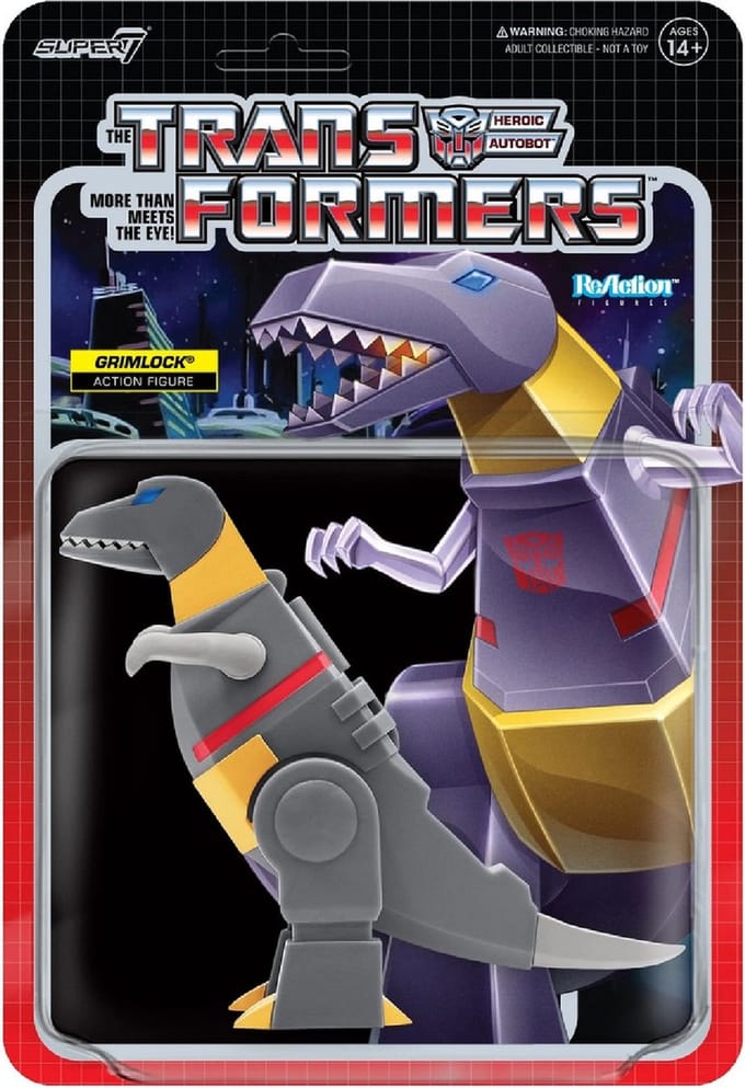 Super7 Transformers ReAction Grimlock Dino - 10 cm - Actiefiguur - Retro