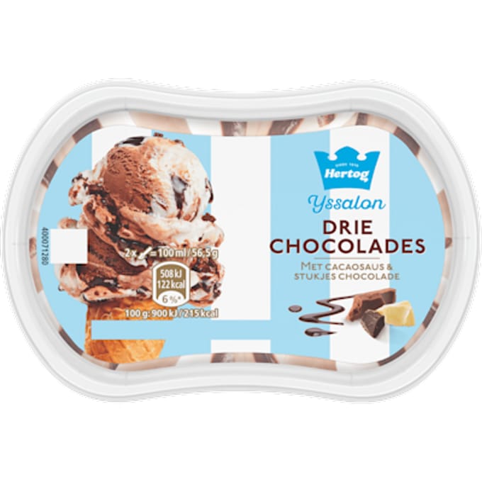 IJssalon mini drie chocolades