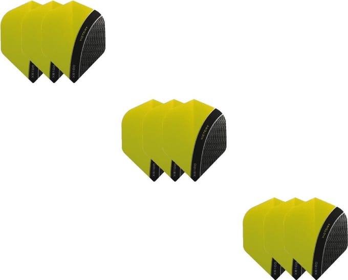 3 Sets (9 stuks) XS100 Curve flights Multipack - Geel