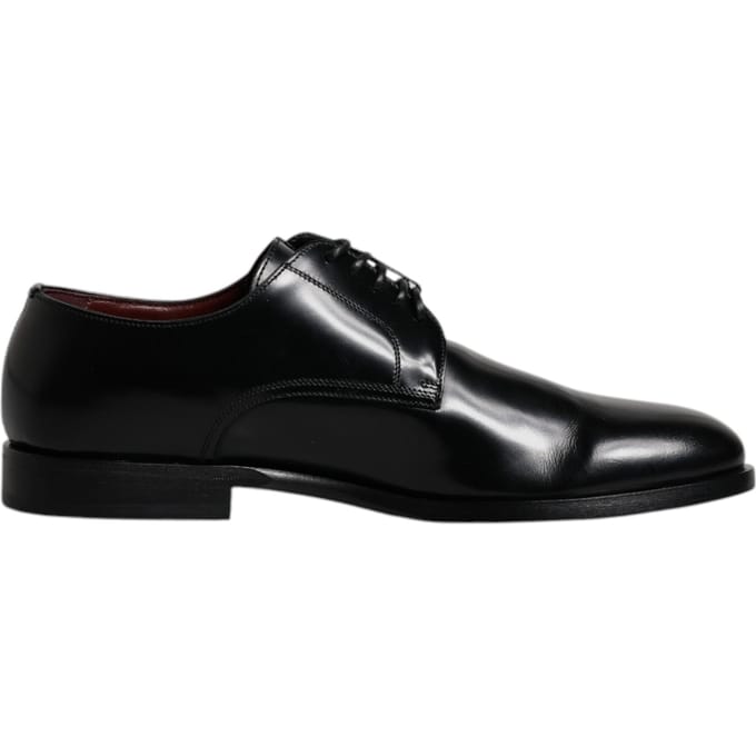 Dolce & Gabbana Zwarte Kalfsleren Derby Veterschoenen voor Formele Kleding