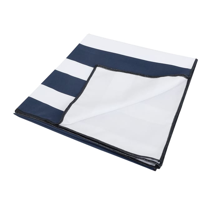 Regatta Gestreepte microvezel strandhanddoek (Wit/Zwaar)