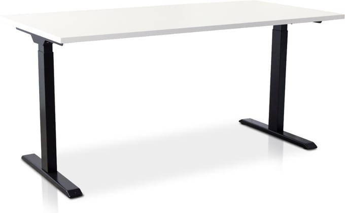Zit-sta bureau snelslinger verstelbaar - MRC FAST FLEX | 160 x 80 cm | frame zwart - blad wit