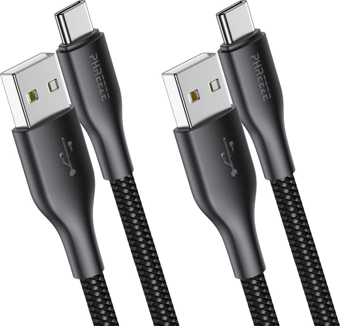 2x oplaadkabel usb C - data & opladen - Usb A naar usb C kabel - Phreeze