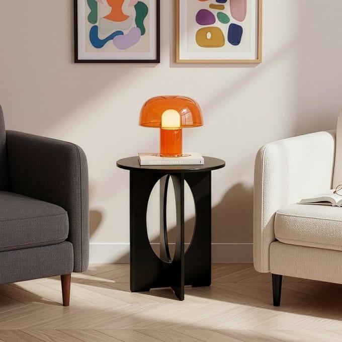 Bijzettafel Podeldsvin 49x40 cm zwart [en.casa]