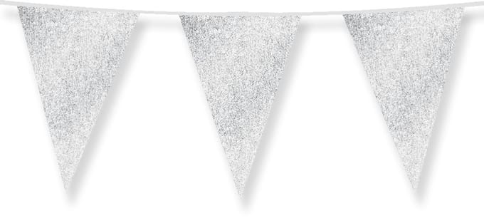 Glitter flags 20 x 30cm - Silver