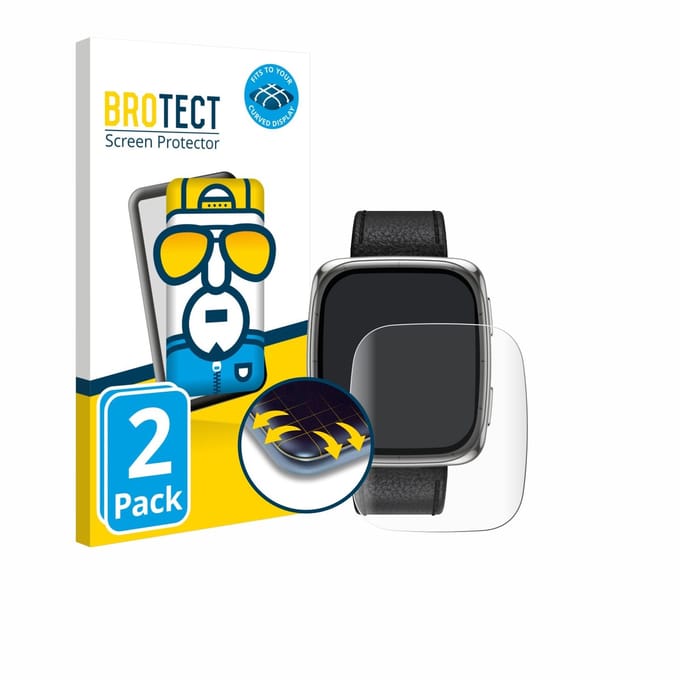 BROTECT - Screenprotector voor Amazfit Active 2 (rechthoekig) - Folie Beschermfolie transparant volledig dekking - 2 Stuks
