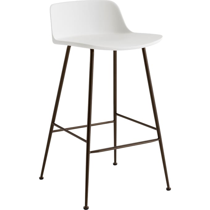 &Tradition Rely Barstoel HW81 & HW86 - wit - gebronsd - Hoogte 78,5 cm