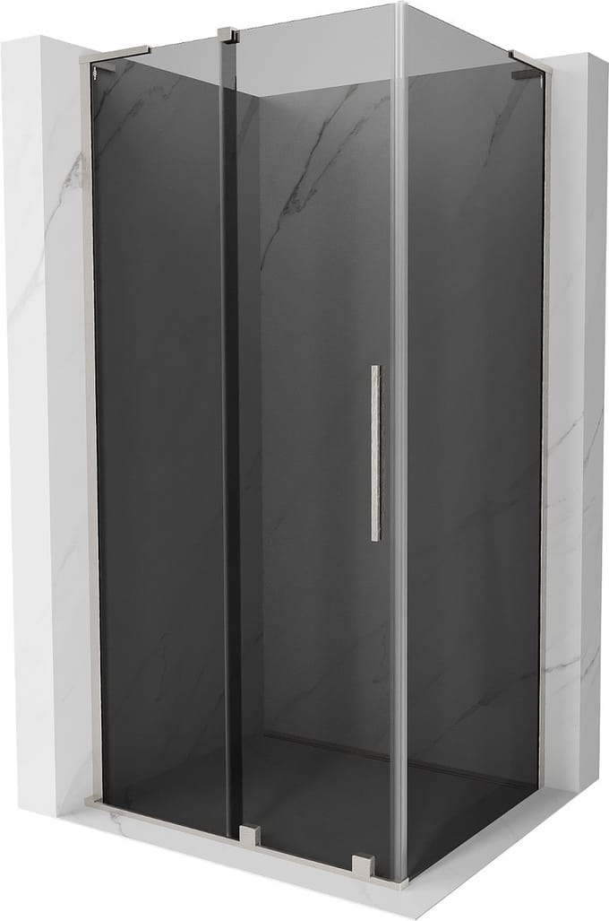 Mexen Velar L uitschuifbare douchecabine 110 x 90 , grafiet, geborsteld nikkel - 871-110-090-43-97