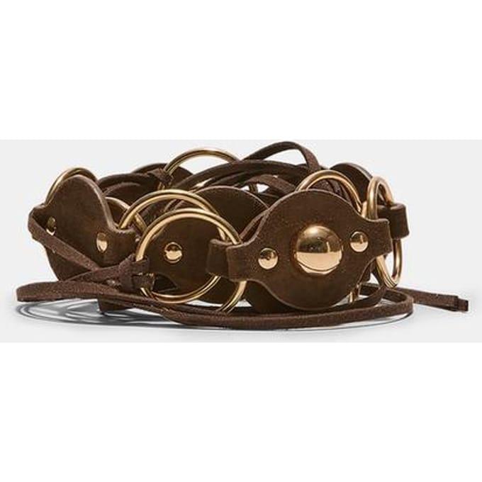 Stradivarius Brede riem met eyelets  Bruin S