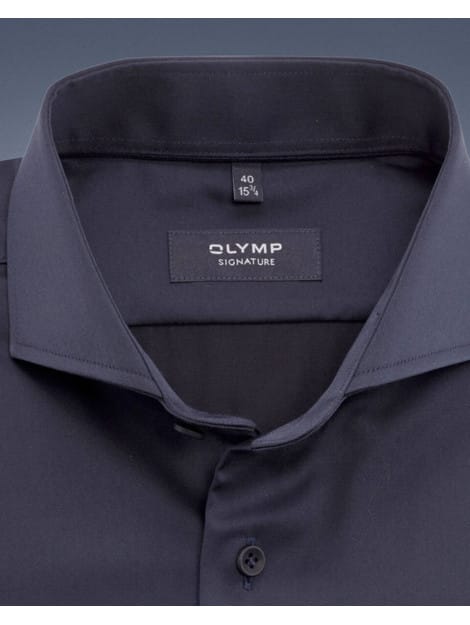 OLYMP Signature Overhemd, Tailored Fit, Signature Cutaway, Blauw