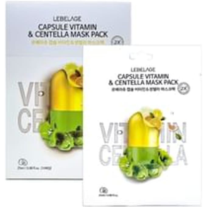 LEBELAGE Masque en Capsules Vitamine & Centella 2X 10 Feuilles white