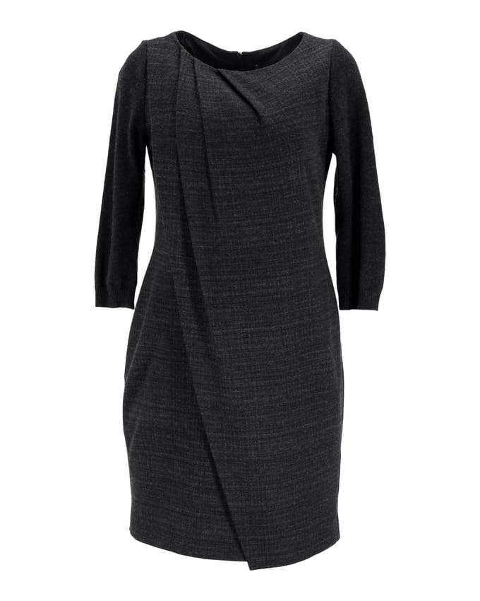 Boss By Hugo Boss Gedrapeerde Jurk in Zwart Polyester