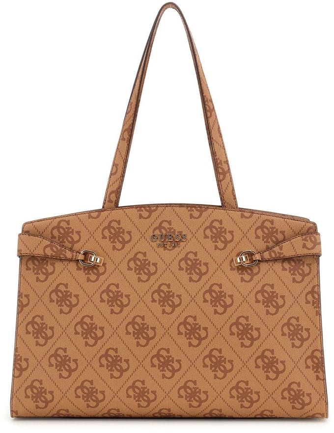 GUESS Reistas Shopper Lorelei Travel Weekend Bag Latte Logo Lichtbruin