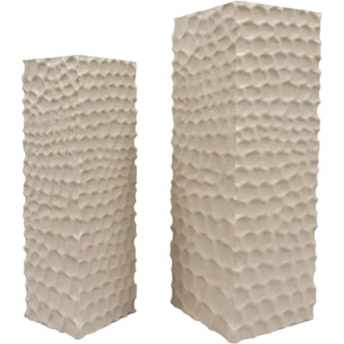 PTMD - Bloemenzuil Isaiah - Beige - 33x33x95cm - Set van 2