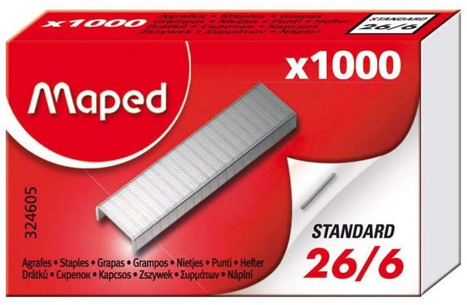 3 x 1000 nietjes 26/6 verzinkt