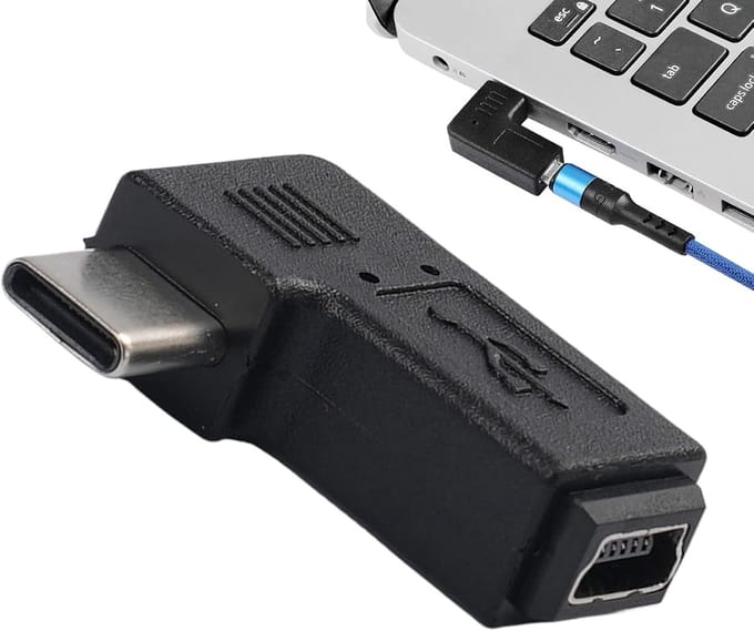 USB Adapter Hoek - Converter Connector - Data Overdracht - 90 Graden Ontwerp - Compact Formaat - Zwart