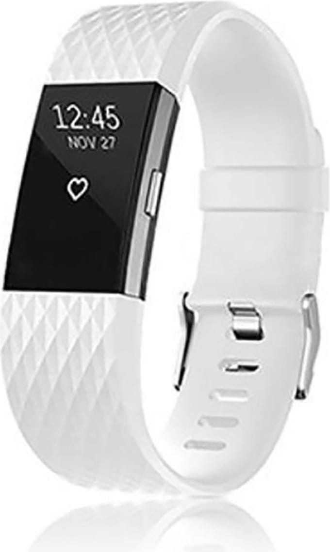 Shop4 - Fitbit Charge 2 Bandje - Siliconen Wit